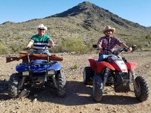 Riding ATVs at Stagecoach Trails Guest Ranch